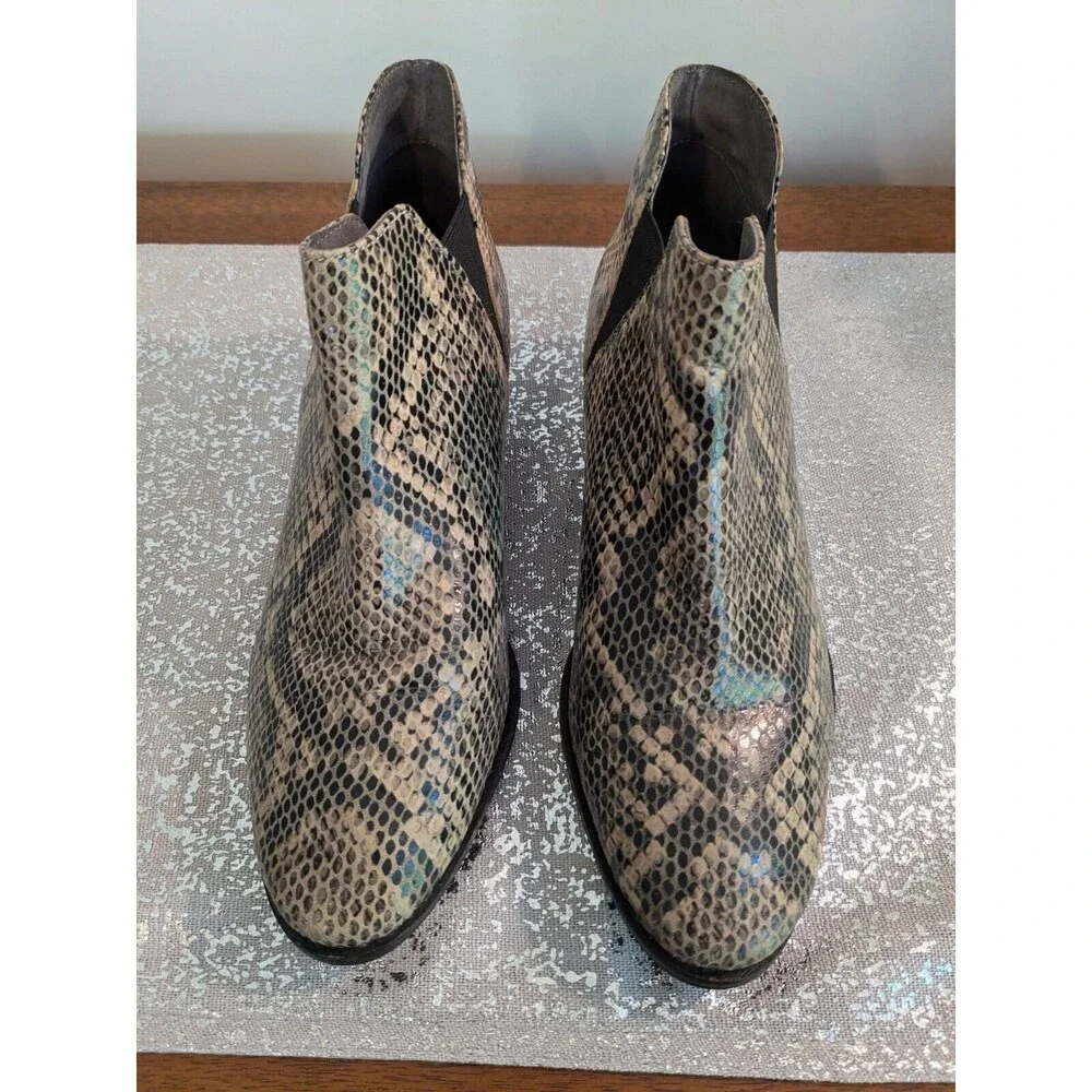 Seychelles Bootie Women 6.5 Waiting For You Chelsea Ankle Boot Leather Snakeskin